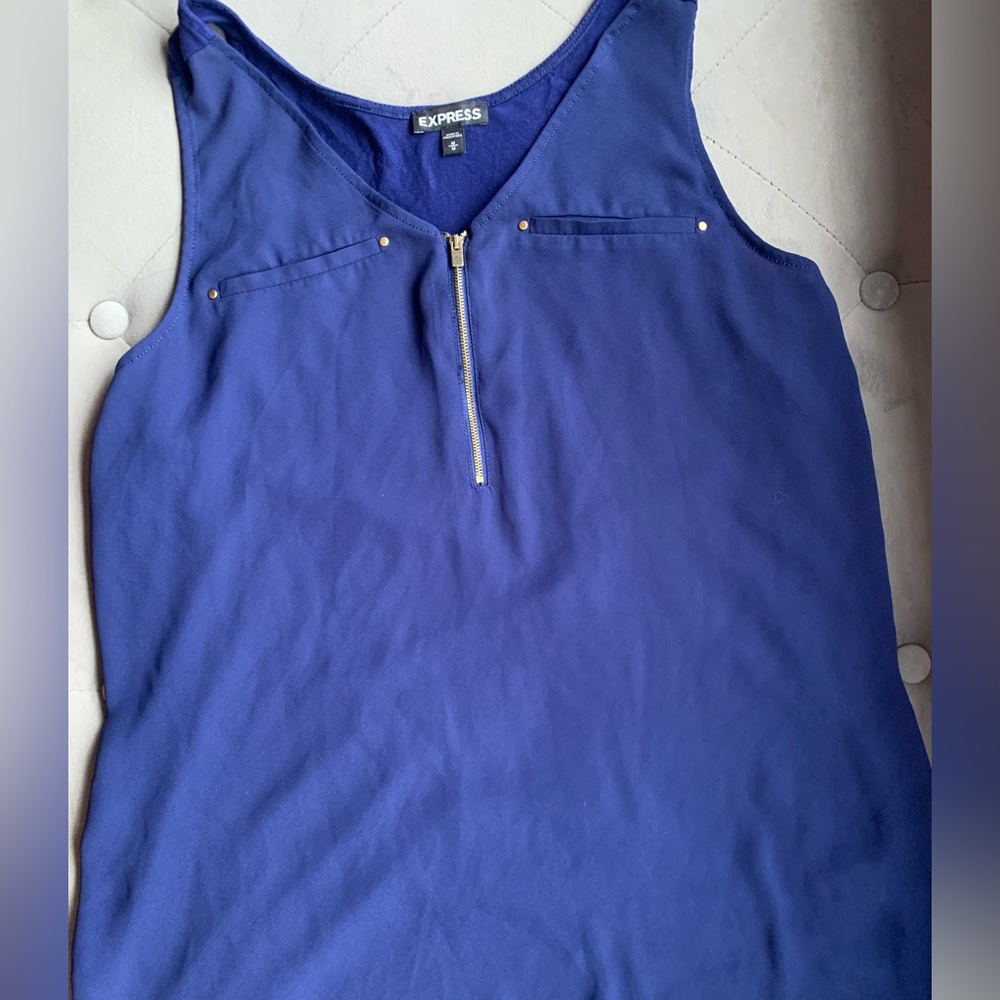 Blue Express Zipper Work Blouse-M